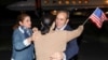 Family members embrace freed American Emad Shargi after he and four fellow detainees were released in a prisoner swap deal between U.S and Iran, and arrived at Fort Belvoir, Virginia, Sept. 19, 2023.