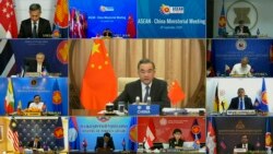 Vietnam ASEAN - Ngoại trưởng Trung quốc Vương Nghị phát biểu tại buổi họp trực tuyến với các ngoại trưởng ASEAN hôm thứ Tư 9/9/2020. Ảnh chụp từ video do VTV cung cấp,