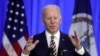 U.S. President Biden speaks about efforts to lower health care costs during visit to Germanna Community College in Culpepper, Virginia