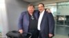  Jaime Arellano y Aníbal Toruño, a su llegada a Managua, Nicaragua, tras casi un año de exilio. Foto: Donaldo Hernández, VOA. Agosto 29 de 2019.