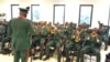 The National Assembly Guards Brigade performed Nigeria's national anthem and the U.N. anthem before the official reopening in Abuja. (Timothy Obiezu/VOA)