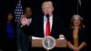 President Donald Trump speaks after touring of the National Museum of African American History and Culture, Feb. 21, 2017, in Washington. 